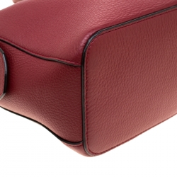 Bally Red Leather and Canvas Kissen Satchel