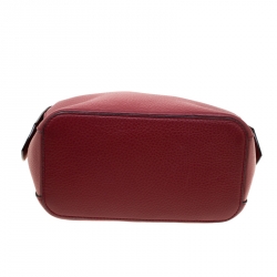 Bally Red Leather and Canvas Kissen Satchel