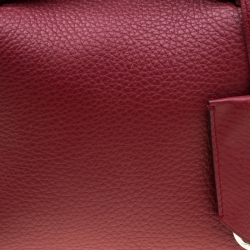 Bally Red Leather and Canvas Kissen Satchel
