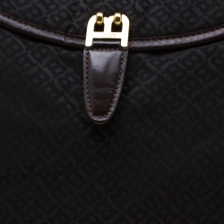 Bally Dark Brown Nylon and Leather Shopper Tote 