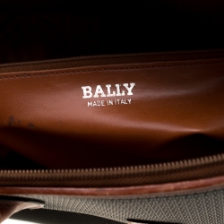 Pre Owned Bally Black/Brown Signature Leather Satchel