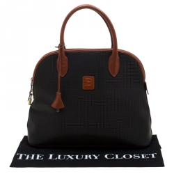 Pre Owned Bally Black/Brown Signature Leather Satchel