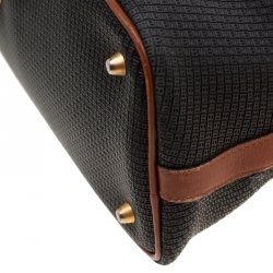 Pre Owned Bally Black/Brown Signature Leather Satchel