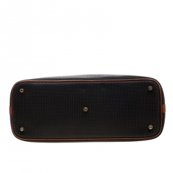 Pre Owned Bally Black/Brown Signature Leather Satchel