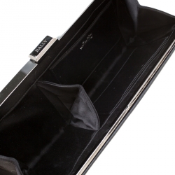 Bally Black Leather Studded Clutch