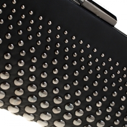 Bally Black Leather Studded Clutch