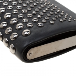 Bally Black Leather Studded Clutch