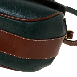 Pre Owned Bally Green/Brown Leather Vintage Crossbody Bag