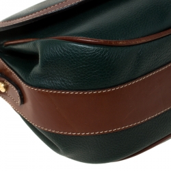 Pre Owned Bally Green/Brown Leather Vintage Crossbody Bag