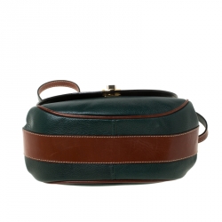 Pre Owned Bally Green/Brown Leather Vintage Crossbody Bag