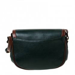 Pre Owned Bally Green/Brown Leather Vintage Crossbody Bag