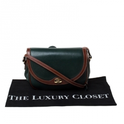 Pre Owned Bally Green/Brown Leather Vintage Crossbody Bag