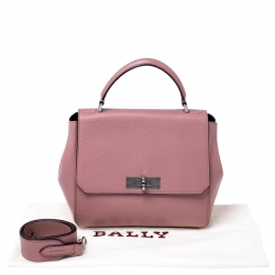 Bally Old Rose Leather Small Top Handle Bag