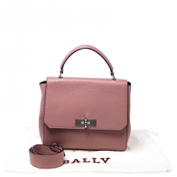 Bally Pink Leather Flap Top Handle  Bag