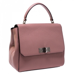 Bally Pink Leather Flap Top Handle  Bag