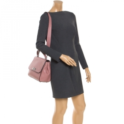 Bally Pink Leather Flap Top Handle  Bag