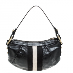 Bally Black Leather Traki Shoulder Bags