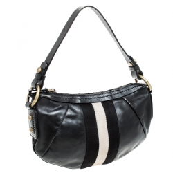 Bally Black Leather Traki Shoulder Bags