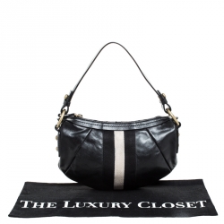 Bally Black Leather Traki Shoulder Bags