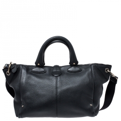 Bally Black Leather Flap Satchel