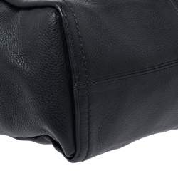 Bally Black Leather Flap Satchel
