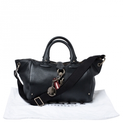 Bally Black Leather Flap Satchel