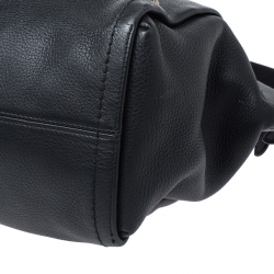 Bally Black Leather Flap Satchel