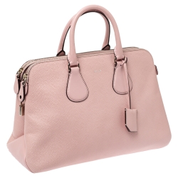 Pre Owned Bally Pink Leather Double Zip Satchel