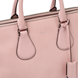 Pre Owned Bally Pink Leather Double Zip Satchel