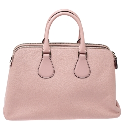 Pre Owned Bally Pink Leather Double Zip Satchel