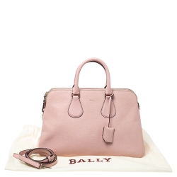 Pre Owned Bally Pink Leather Double Zip Satchel