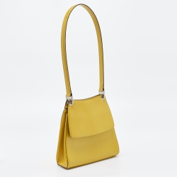 Bally Yellow Leather Flap Shoulder Bag