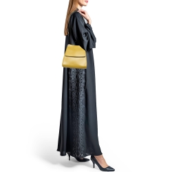 Bally Yellow Leather Flap Shoulder Bag