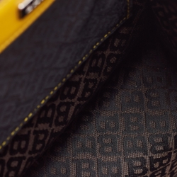 Bally Yellow Leather Flap Shoulder Bag