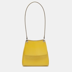 Bally Yellow Leather Flap Shoulder Bag