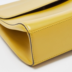 Bally Yellow Leather Flap Shoulder Bag