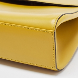 Bally Yellow Leather Flap Shoulder Bag