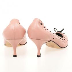 Bally Pink Leather Bow Kitten Heels Size 37