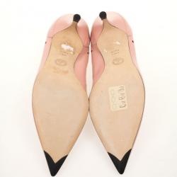 Bally Pink Leather Bow Kitten Heels Size 37