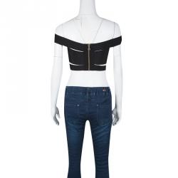 Pre Owned Balmain Black Knit Cutout Bandeau Top S