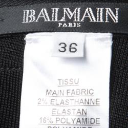 Pre Owned Balmain Black Knit Cutout Bandeau Top S