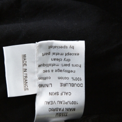 Pre Owned Balmain Black Leather Painted Collar & Studded Detail Gilet S