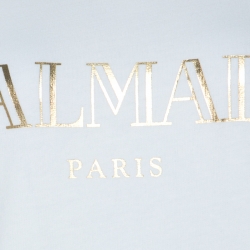 Pre Owned Balmain Off White Cotton Gold Logo Detail Sweatshirt M