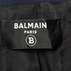 Pre Owned Balmain Navy Blue Wool Blazer M