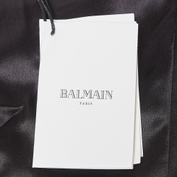 Pre Owned Balmain Black Crystal Embellished Velvet Jacket L