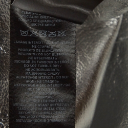 Pre Owned Balmain Metallic Coated Leather Pencil Skirt M