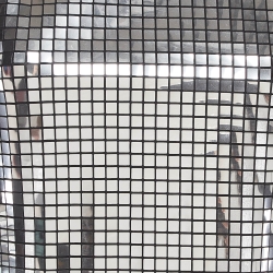 Pre Owned Balmain Silver Jersey Mirror Embellished High Neck Mini Dress M