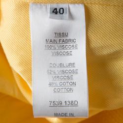 Pre Owned Balmain Yellow Textured Double Breasted Blazer M