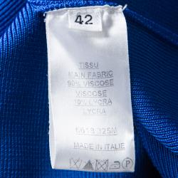 Pre Owned Balmain Abstract Colorblock Sleeveless Bodycon Dress L