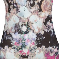 Pre Owned Balmain Multicolor Floral Printed Jersey Long Sleeve Maxi Dress M
